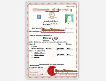 Osmania University - Fake Diploma Sample from India